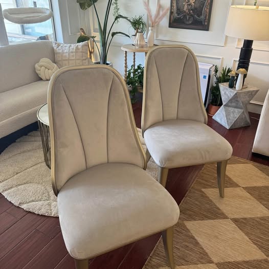 2 Michael Amini Villa Cherie Velvet Chairs